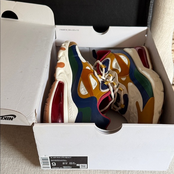 💝❤️Nike AIR MAX 270  Women's blue void/metallic gold. NIKE AIR MAX 270 REACT💝❤️ - Picture 16 of 16